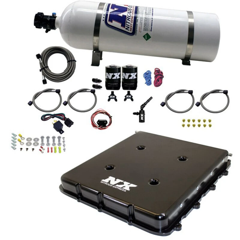 Nitrous Express Nitrous-Kit mit Billet LT4 Supercharger-Deckel und 15lb-Flasche