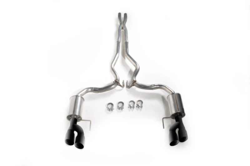 Roush 18-23 Mustang 5.0L V8 Black Tip Cat Back Exhaust Kit (Quad Tip Non-Active)