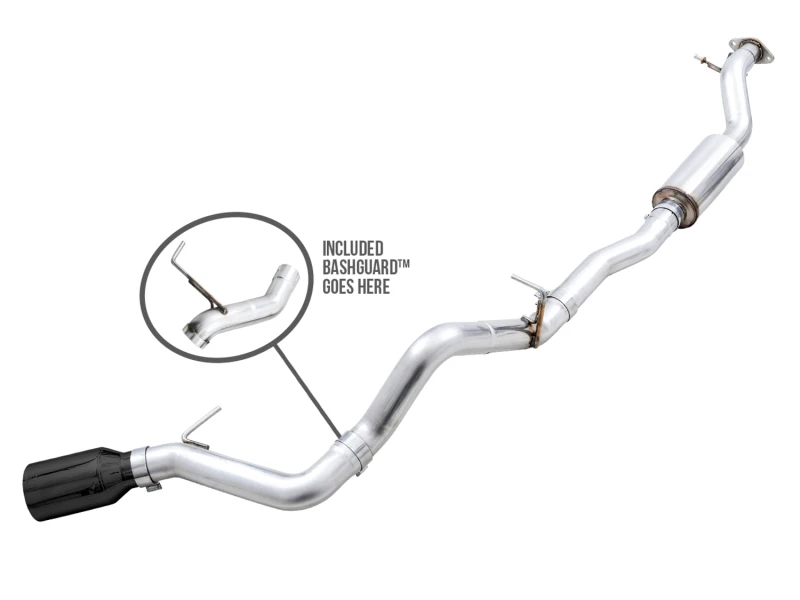AWE Tuning 2021+ Ford Bronco 0FG Einzelrohrauslass Auspuff mit Diamant-Schwarz-Spitze und Bash Guard