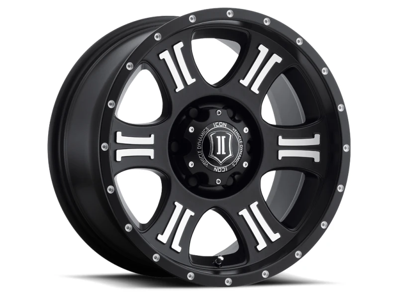 ICON Shield 17x8,5 5x5 0mm Offset 4,75 Zoll BS 71,5mm Bohrung Satin Black/Machined Rad
