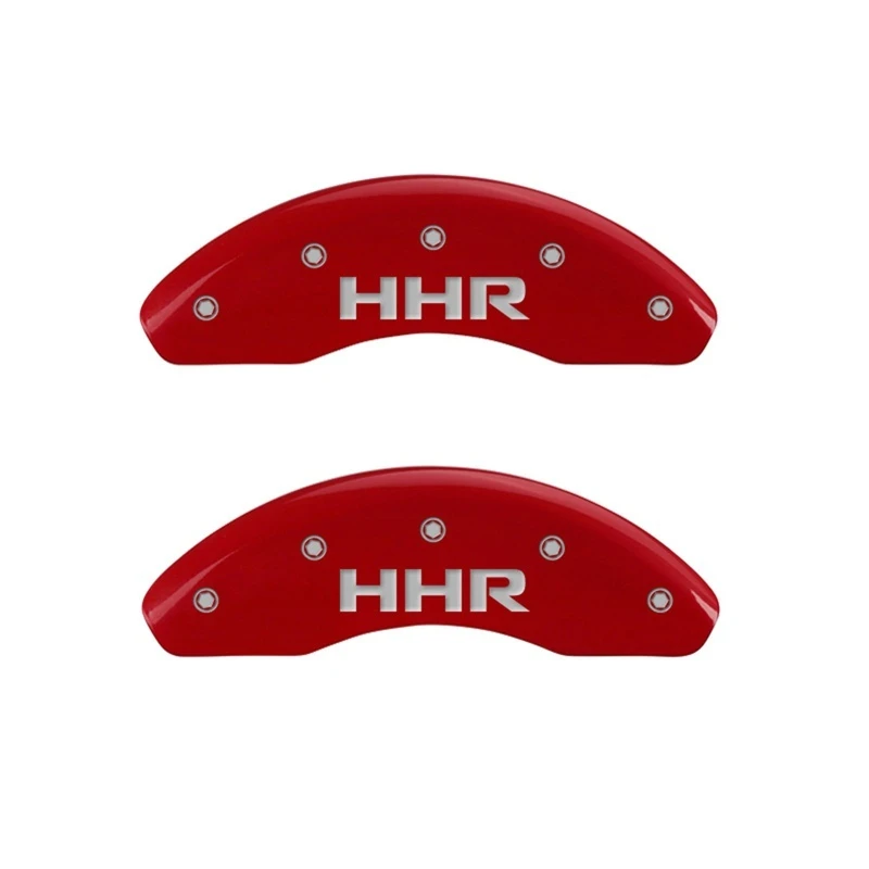 MGP Vordere Satz 2 Bremssattel-Abdeckungen Graviert Vorne HHR Rot finish silber ch