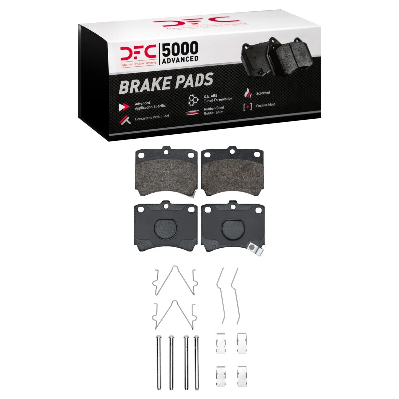 DFC 88-93 Ford Festiva Front 5000 Advanced Semi Metallic Brake Pads and Hardware Kit