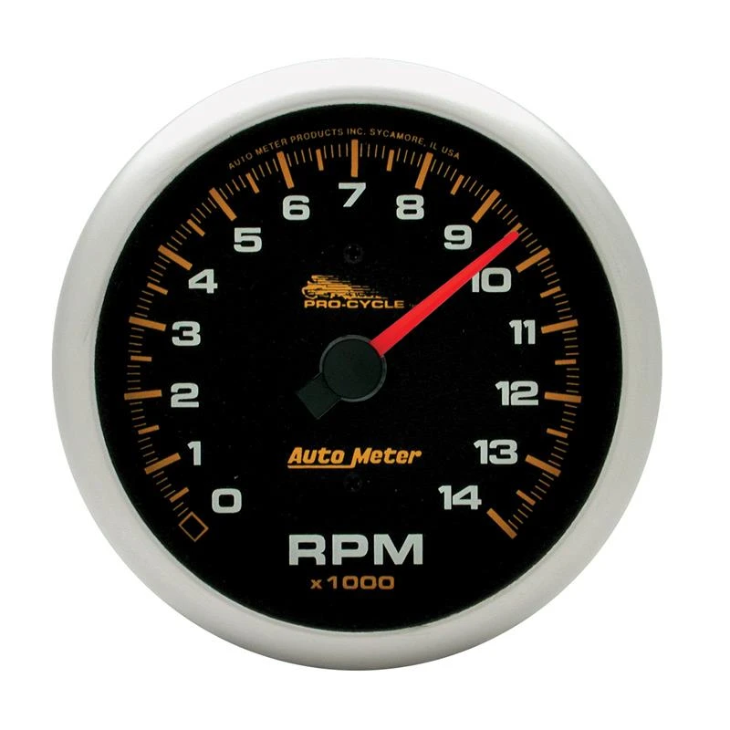 Autometer Pro-Cycle Tachometer 3 3/4 Zoll 14K U/min 2 & 4 Zylinder Schwarz