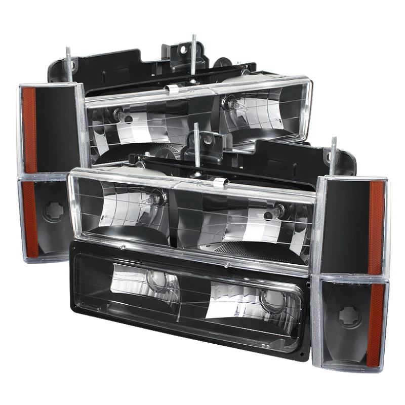 spyder_5073518-6794c8995cb73 Xtune GMC Yukon 92-93 Crystal Headlights w/ Corner & Bumper Black HD-JH-GMCCK88-AM-BK-SET