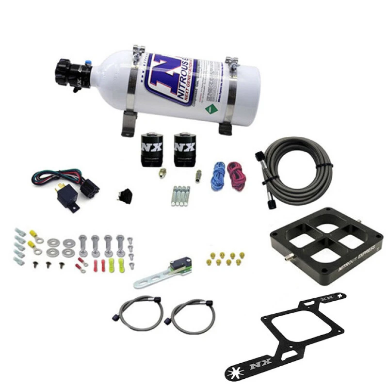 Nitrous Express Dominator Single Entry Billet Crossbar Stage 6 Nitrous Kit (50-300HP) w/5lb Bottle