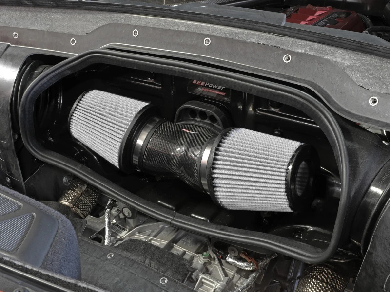 aFe 2020 Corvette C8 Track Series Carbon Fiber Kaltluft-Ansaugsystem mit Pro DRY S Filtern