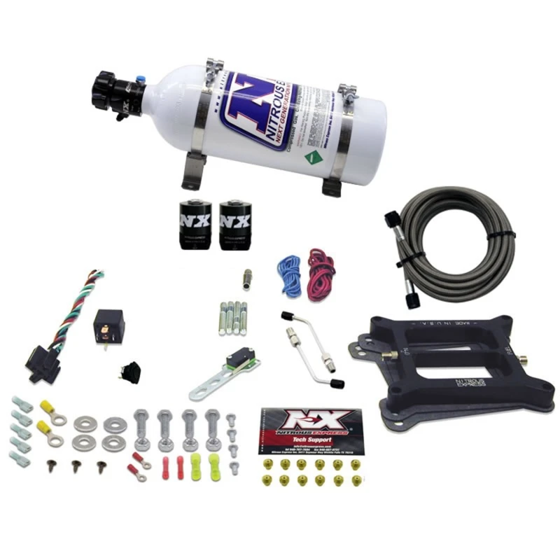 Nitrous Express 4150 4-BBL/Benzin-Nitrous-Kit (50-300PS) mit 5lb-Flasche