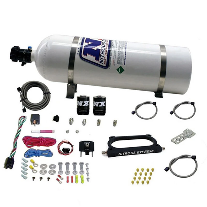 Nitrous Express 07-14 Ford Mustang GT500 Nitrous-Platte-Kit (50-250PS) mit 15lb-Flasche