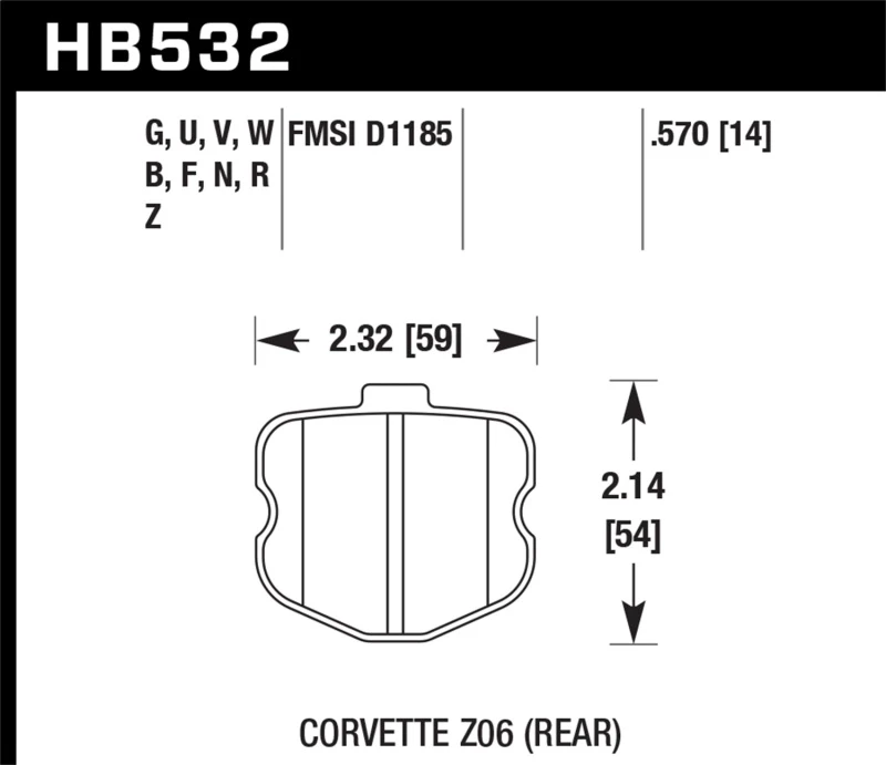 Hawk 06-10 Chevy Corvette (OEM-Pad-Design) Hintere HP+ Straßenbremsbeläge