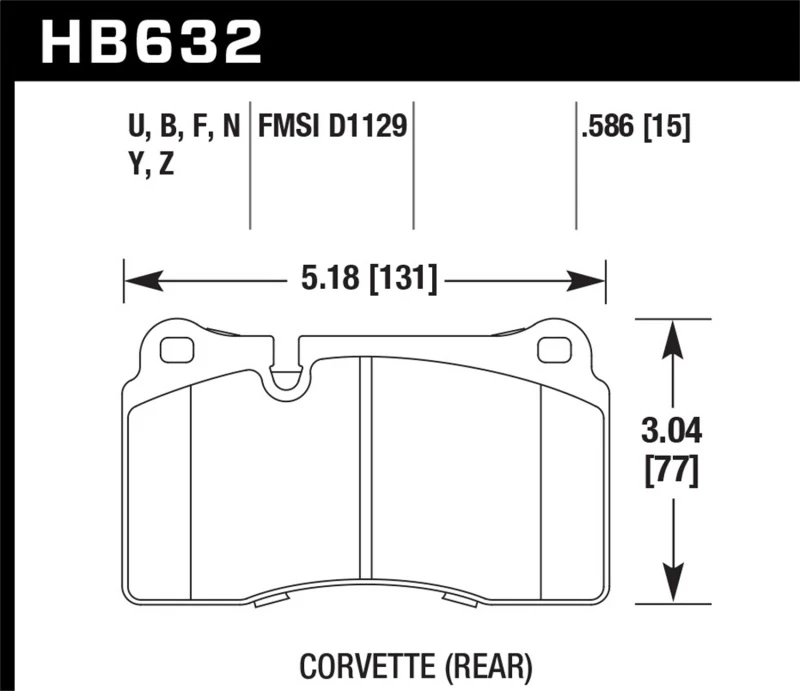Hawk 14-15 Chevrolet Camaro 7.0L Z28 (inkl. Pad Wear Sensor) Hinten ER-1 Bremsbeläge