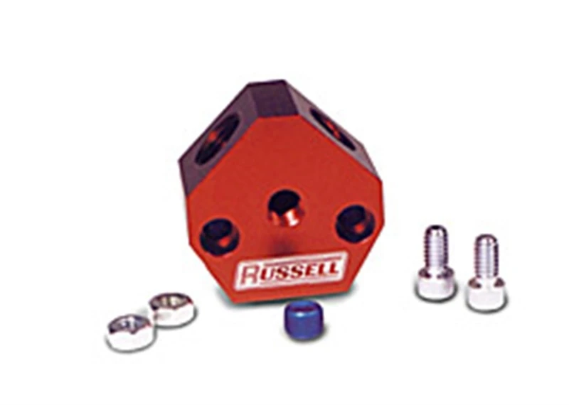 Russell Performance Billet Aluminium Y-Block mit 3/8 Zoll Einlass und Auslass