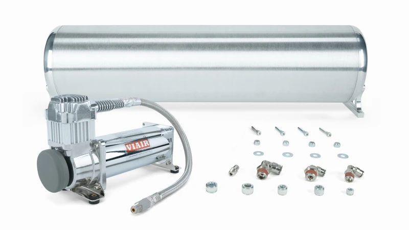 Air Lift 24-Zoll-FLO-Tank mit Viair 444c-Kompressor (inkl. Anschlüsse und Tank-Montage-Hardware)