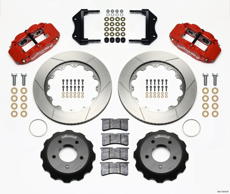 Wilwood Narrow Superlite 6R Vordere Hut Kit 14,00 Zoll Rot 84-87 Corvette C4