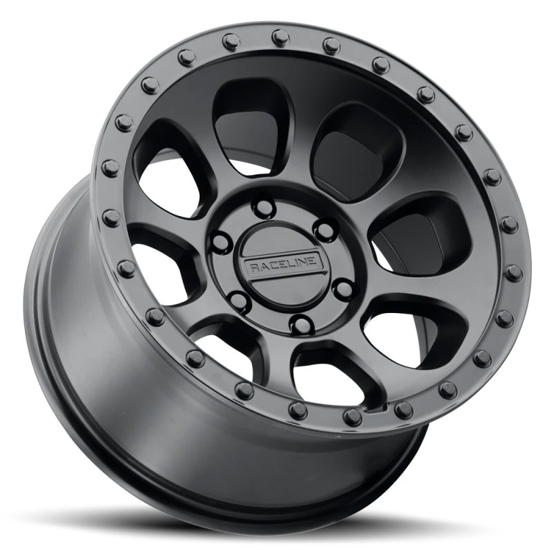 Raceline 961B Bolt 17x9in / 8x180 BP / -12mm Offset / 130.81mm Bore - Satin Black