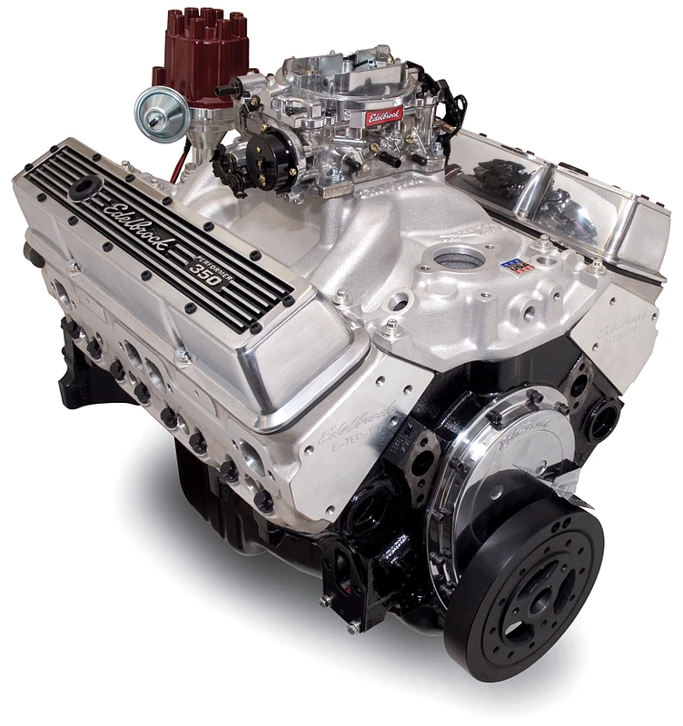 Edelbrock Crate Engine Edelbrock 9.0 1 Performer E-Tec No Water Pump As Cast