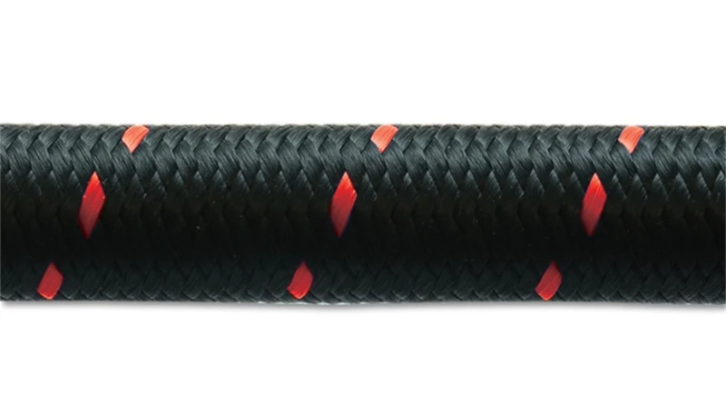 Vibrant -8 AN Zwei-Ton Schwarz/Rot Nylon Geflochtene Flex-Schlauch (2 Fuß Rolle)