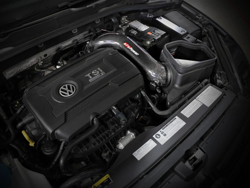 aFe 15-19 VW Golf R (MKVII) L4-2.0L (t) Track-Serie Kohlefaser-Ansaugsystem mit Pro DRY S Filter
