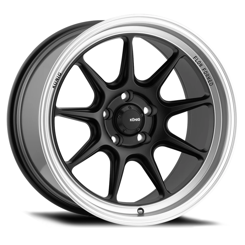 Konig Countergram 15x7.5 4x100 ET35 Matte Black / Matte Machined Lip