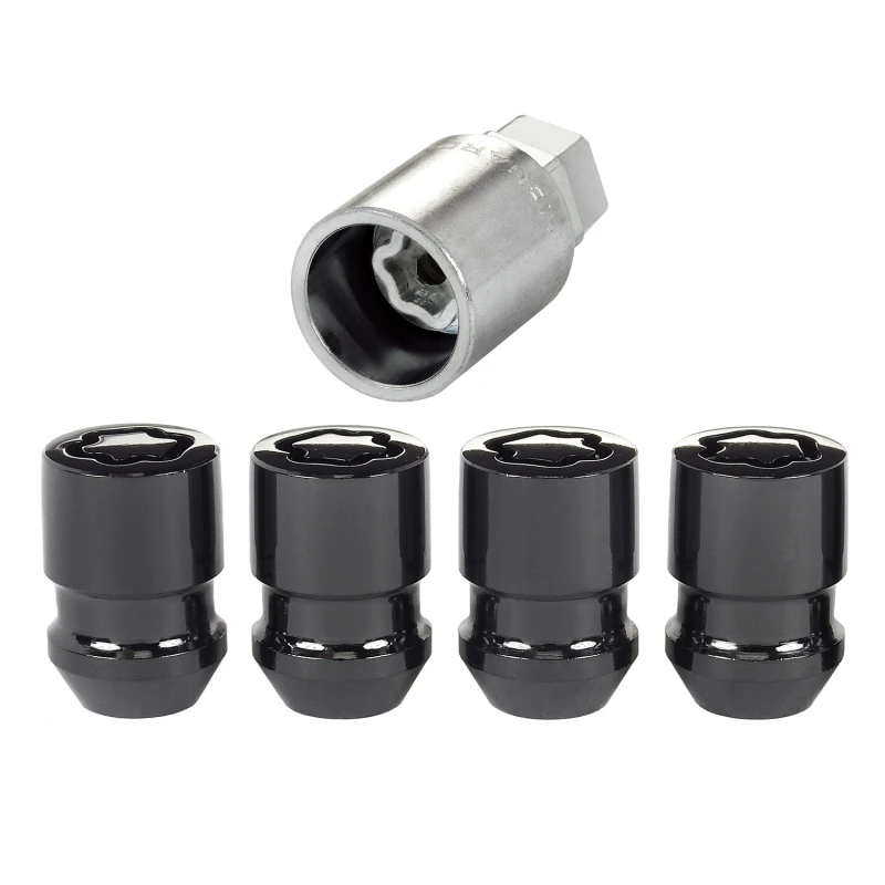 McGard Radschloss-Muttern-Set - 4 Stück (Kegel-Sitz) 1/2-20 / 3/4 & 13/16 Dual-Hex / 1,28 Zoll Länge - Schwarz