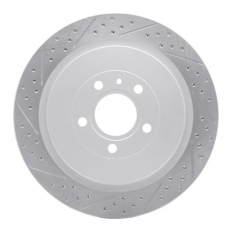 DFC 13-14 Ford Mustang Rear Left Drilled & Slotted Geoperformance Rotor