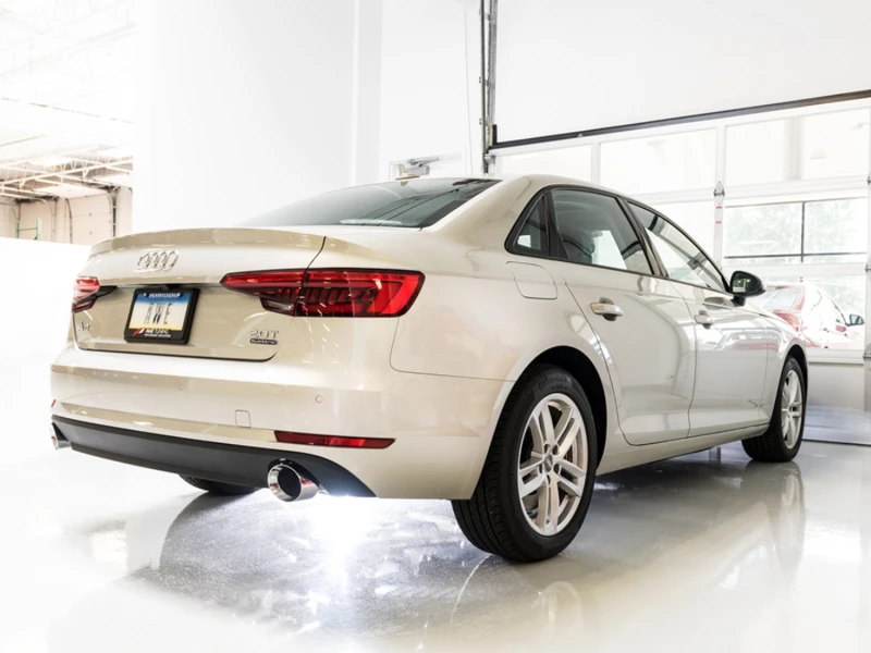 AWE Tuning Audi B9 A4 Track Edition Auspuff Dual Outlet - Chrom Silber Tips (Inkl. DP)