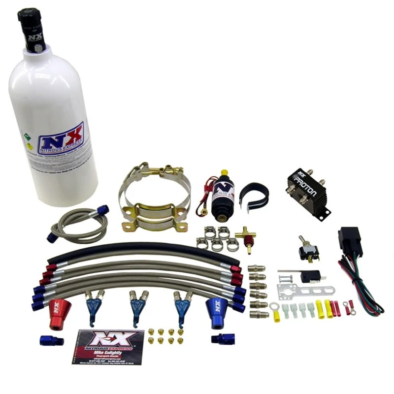 Nitrous Express Drei-Zylinder-Proton-Nitrous-Kit mit 2,5-Liter-Flasche