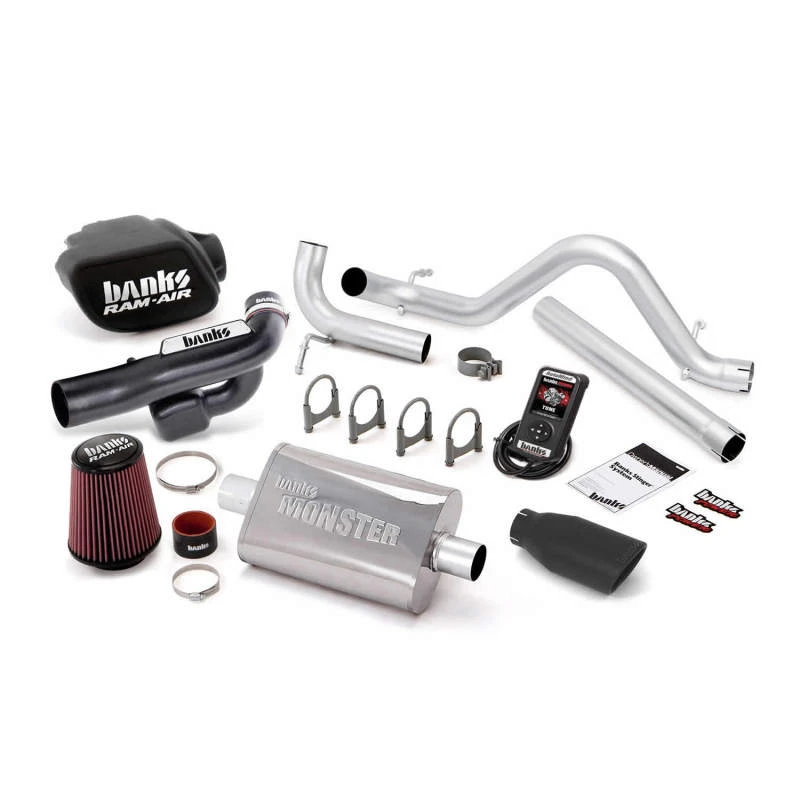 Banks Power 12-14 Jeep 3.6L Wrangler - 4-türige Stinger-Sys mit AutoMind - SS Single Exhaust mit schwarzer Spitze