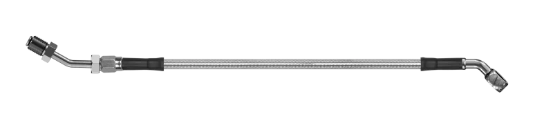 Goodridge 72-Zoll-Universalkupplungsleitung mit Edelstahl-Fittings und Klar-Schlauch - 45Grad-Banjo mit AN3-Fitting