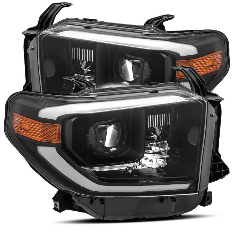 AlphaRex 14-20 Toyota Tundra LUXX LED-Projektorscheinwerfer Plank-Style Alpha Black mit Aktiv-Licht/DRL