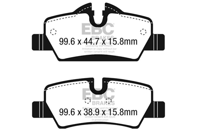 EBC 14+ Mini Hardtop 1.5 Turbo Cooper Greenstuff Rear Brake Pads