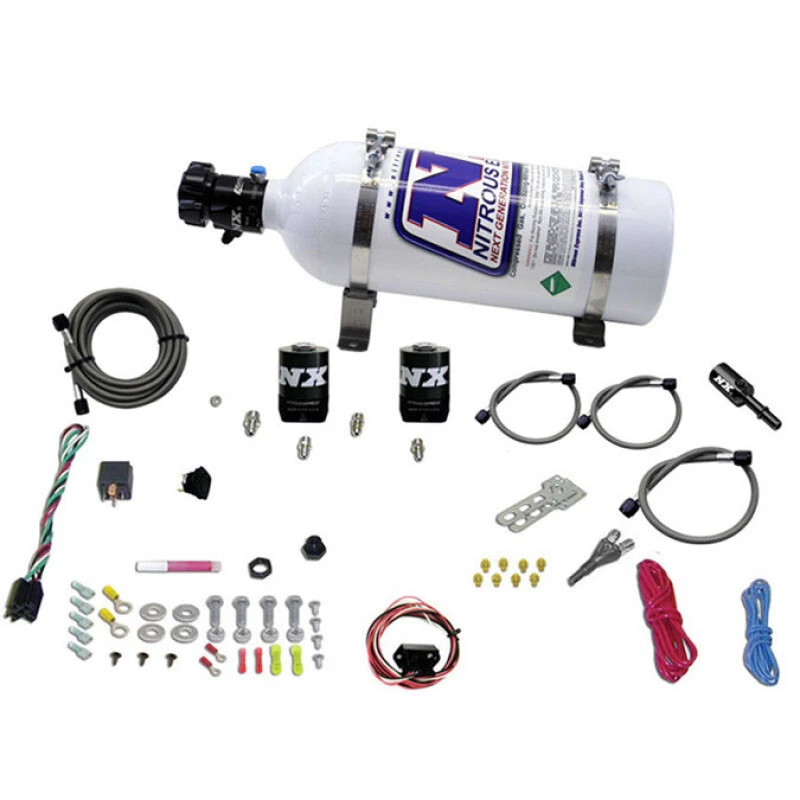 Nitrous Express 11-15 Ford Mustang GT 5.0L Coyote Single Nozzle Nitrous Kit (35-150HP) w/5lb Bottle