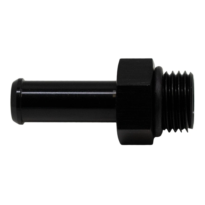 DeatschWerks 6AN ORB-Männlich auf 3/8-Zoll-Männlich-Barb-Fitting (einschließlich O-Ring) - eloxiertes Mattschwarz