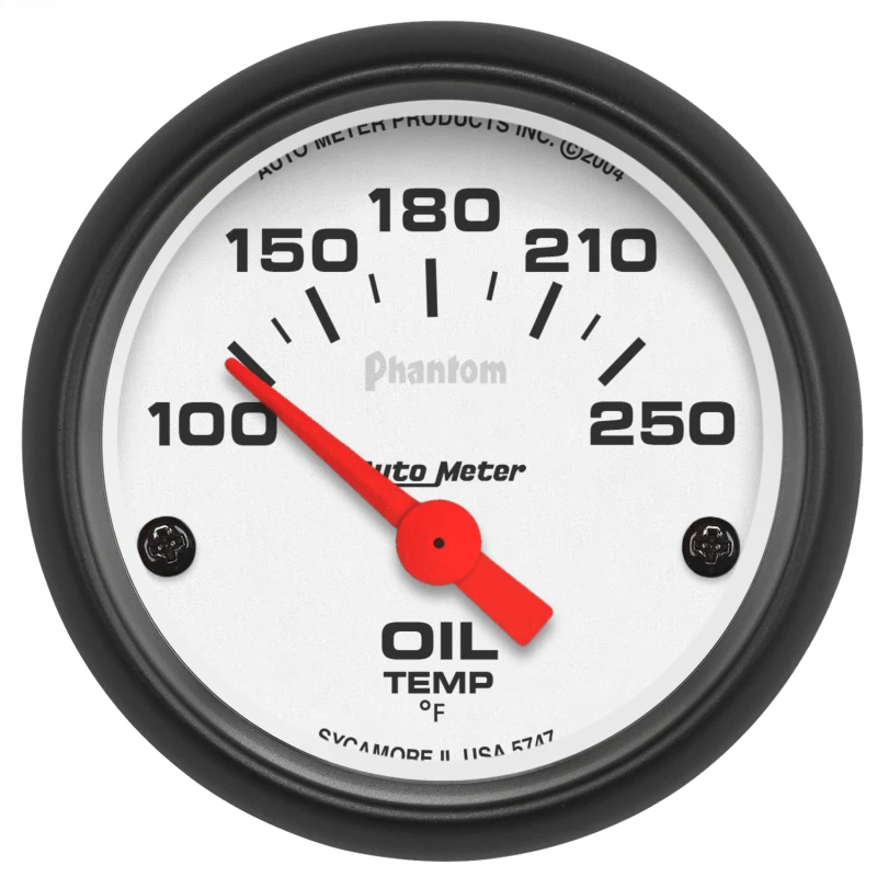 Autometer Phantom 52mm Oil Temp 100-250 F Electronic Gauge Kit