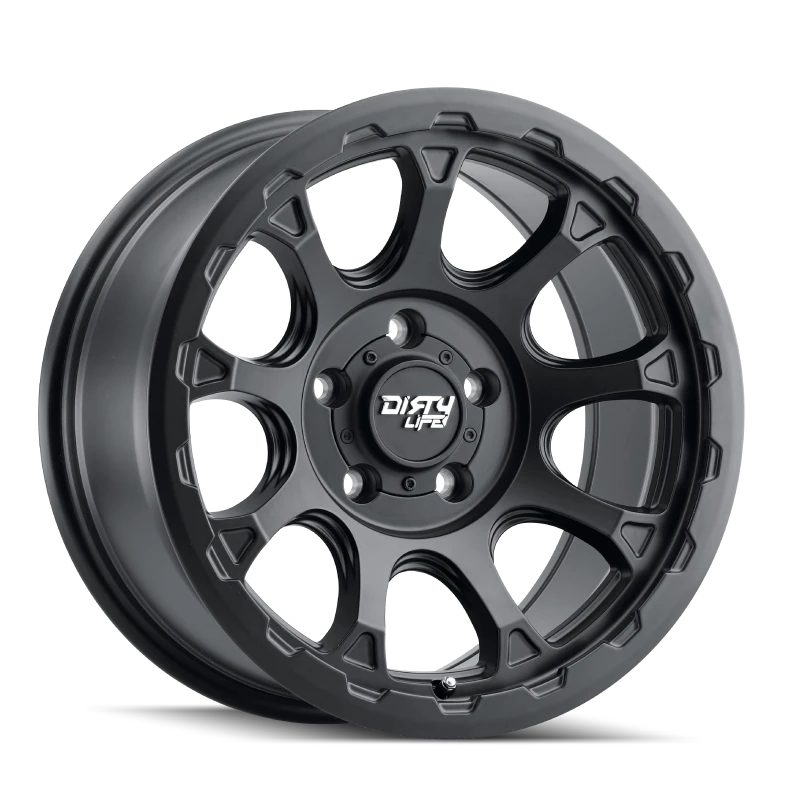 Dirty Life 9307 Drifter 17x8.5/6x139.7 BP/-6mm Offset/106mm Hub Matte Black Wheel - Beadlock