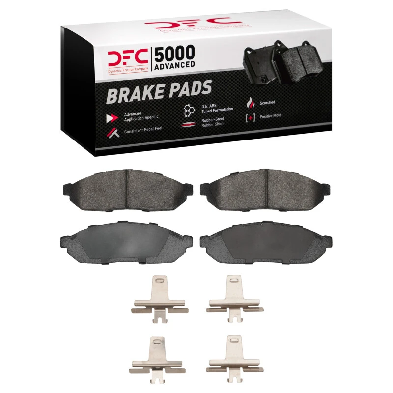 DFC 80-83 Honda Civic Hatchback Front 5000 Advanced Semi Metallic Brake Pads and Hardware Kit