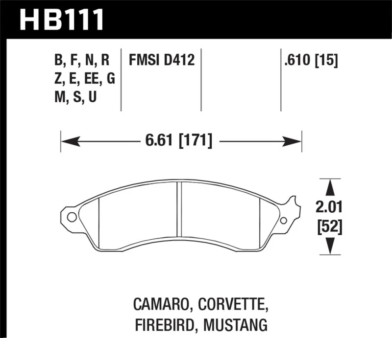 hawk-performance_HB111F.610-6793420e5f7ba Hawk 94-04 Mustang Cobra / 88-95 Corvette 5,7L / 88-92 Camaro mit Hvy Duty Bremsen vorne DTC-70-Pads