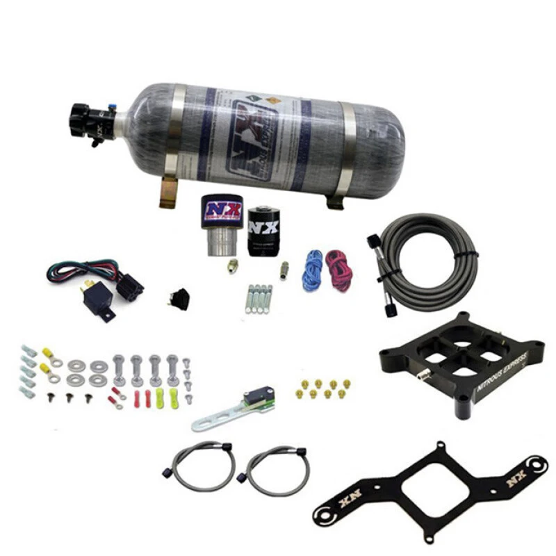 Nitrous Express Single Entry Crossbar RNC .178 4150 Flange Nitrous Kit (250-650HP) w/Compsite Bottle