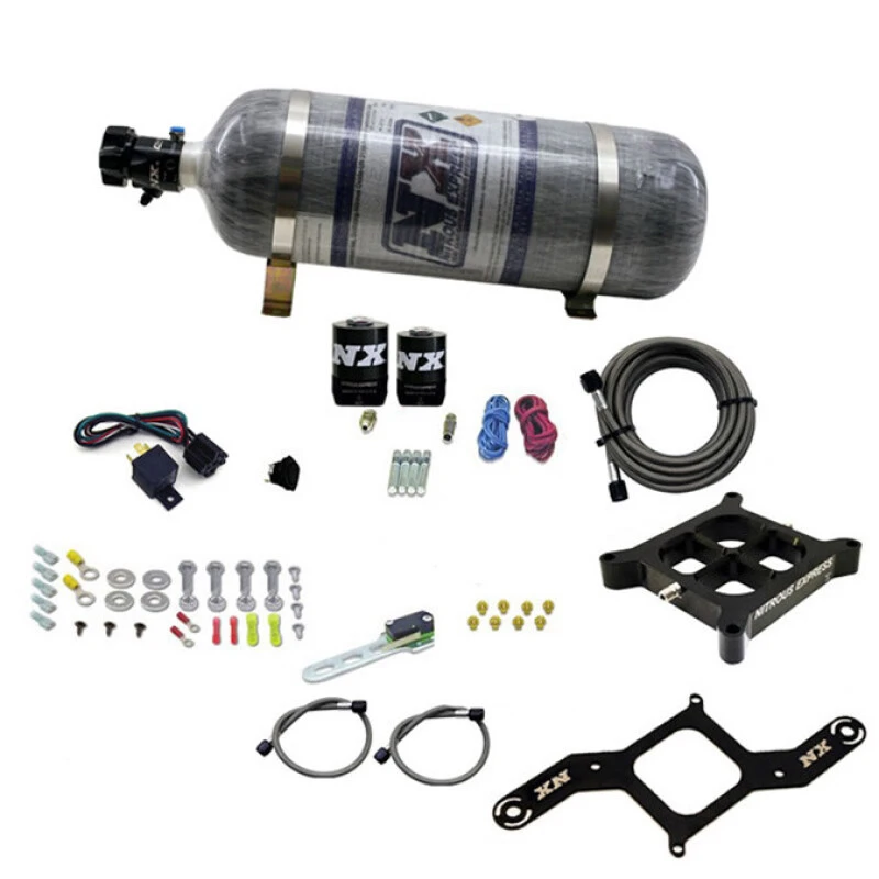 Nitrous Express 4150 Single Entry Crossbar Nitrous Plate Kit RNC (250-750HP) w/Composite Bottle