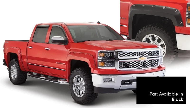 Bushwacker 16-18 Chevy Silverado 1500 Fleetside Pocket Style Flares 4-teilig 69,3in Bett - Schwarz