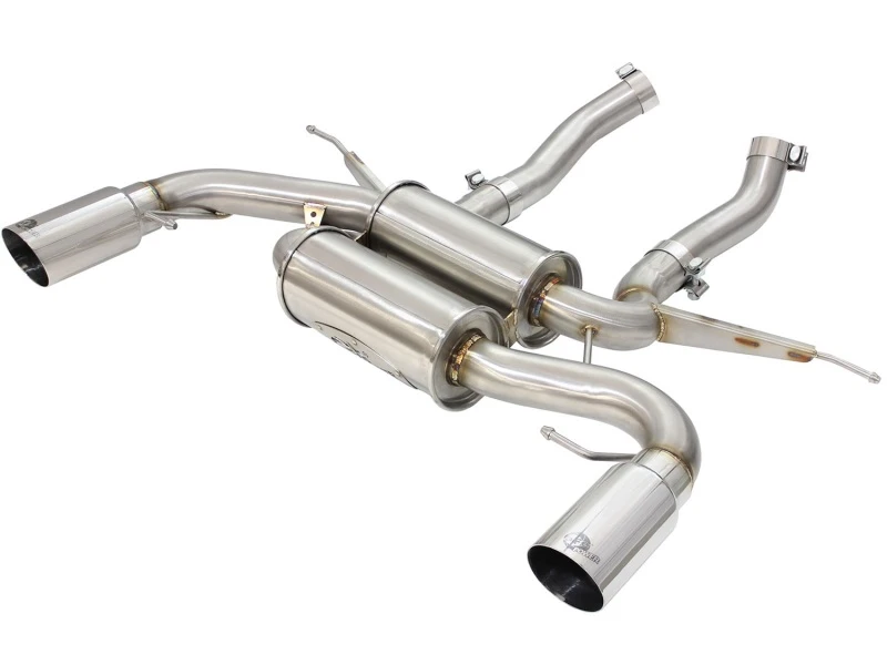 aFe MACHForce XP 2,5-Zoll-Achse hinten Edelstahl-Auspuff mit polierten Spitzen 07-13 BMW 335i 3,0L L6 (E90/92)