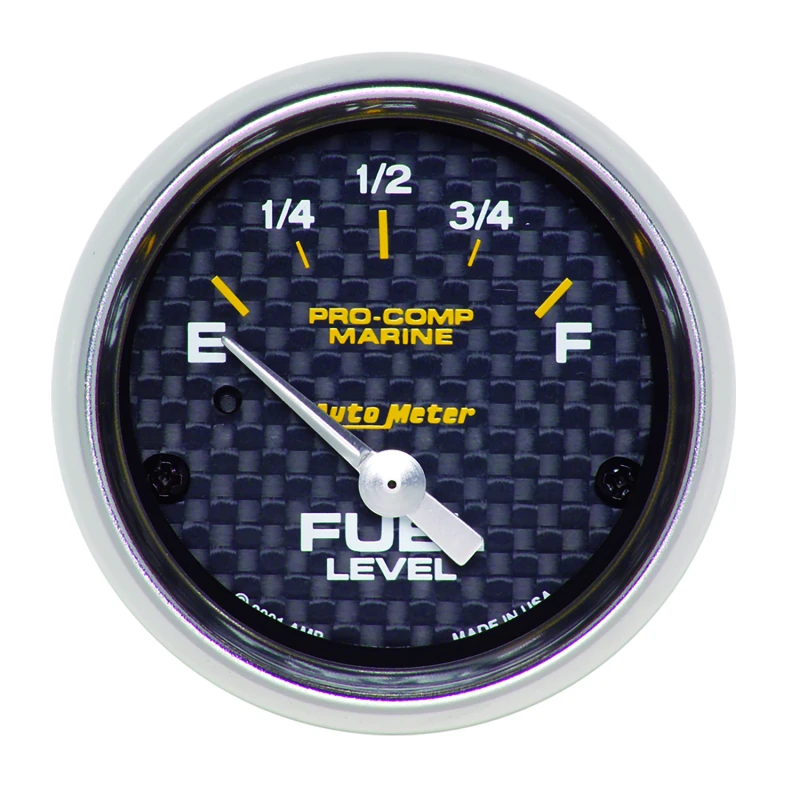 Autometer Marine Carbon Fiber 2-1/16in 240-33 Ohms Electric Fuel Level Gauge