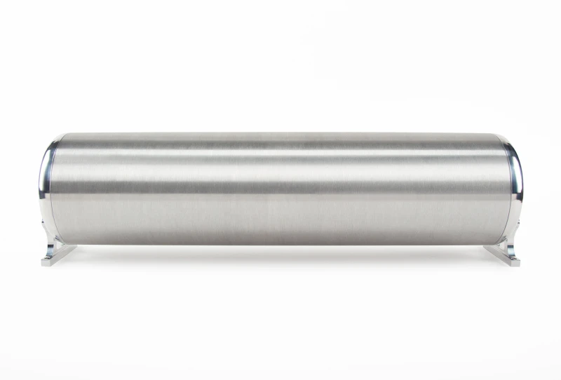 Air Lift Performance 24in. FLO Tank w/ Raw End Caps / Brushed Tube (Includes Two Mounting Brackets)