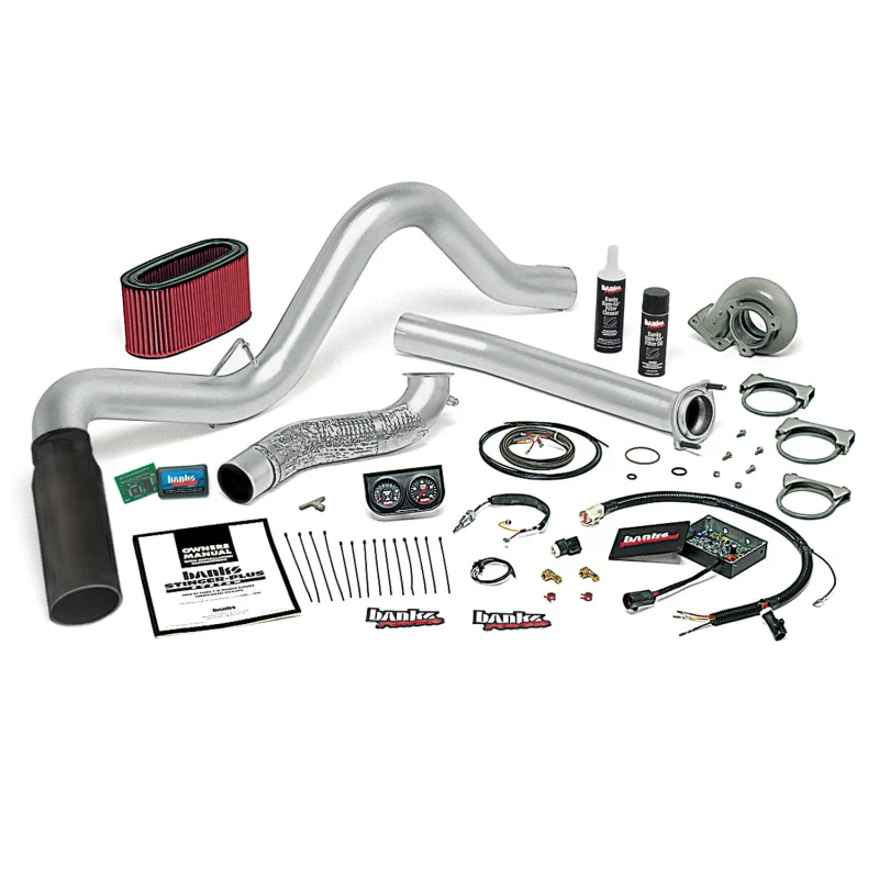 Banks Power 95,5-97 Ford 7,3L Auto Stinger-Plus System - SS Single Exhaust mit schwarzer Spitze