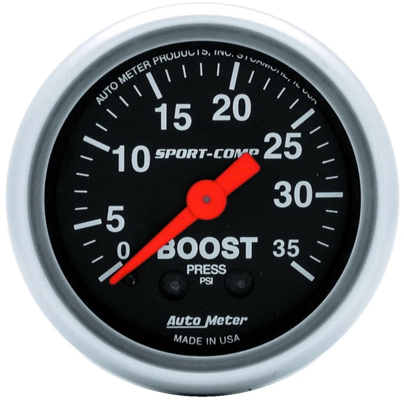 Autometer Sport-Comp 52mm 35 PSI Mechanisches Boost-Manometer