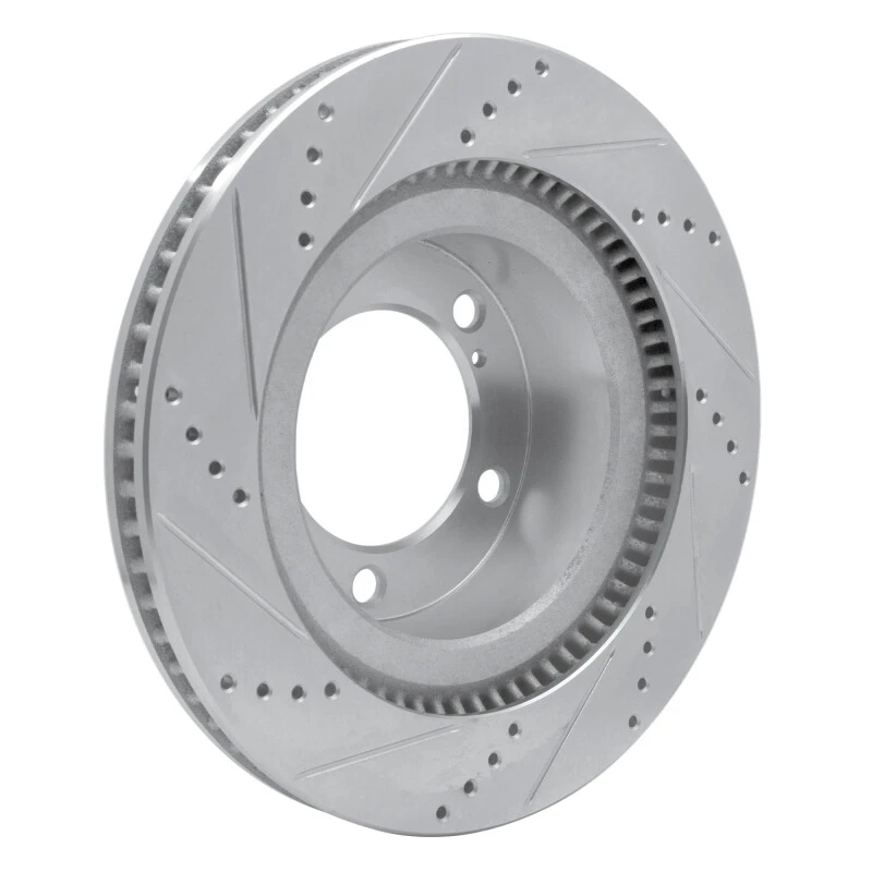 DFC 07-22 Lexus LX570 Front Right Drilled & Slotted Silver Brake Rotor