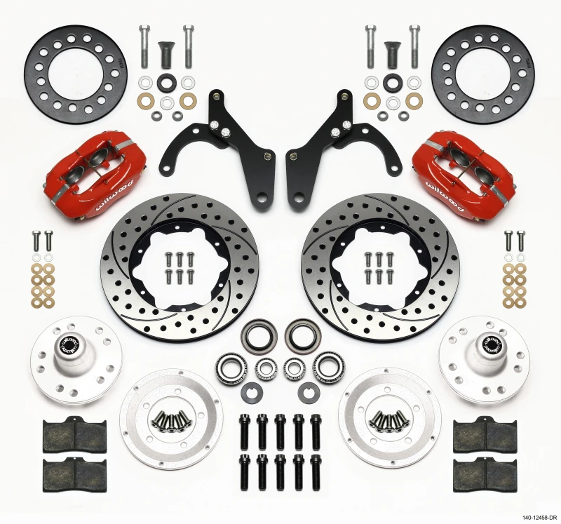 Wilwood Forged Dynalite Vorderrad-Kit 11,00 Zoll Loch-Rot 59-64 Chevy Impala / 63-64 Corvette