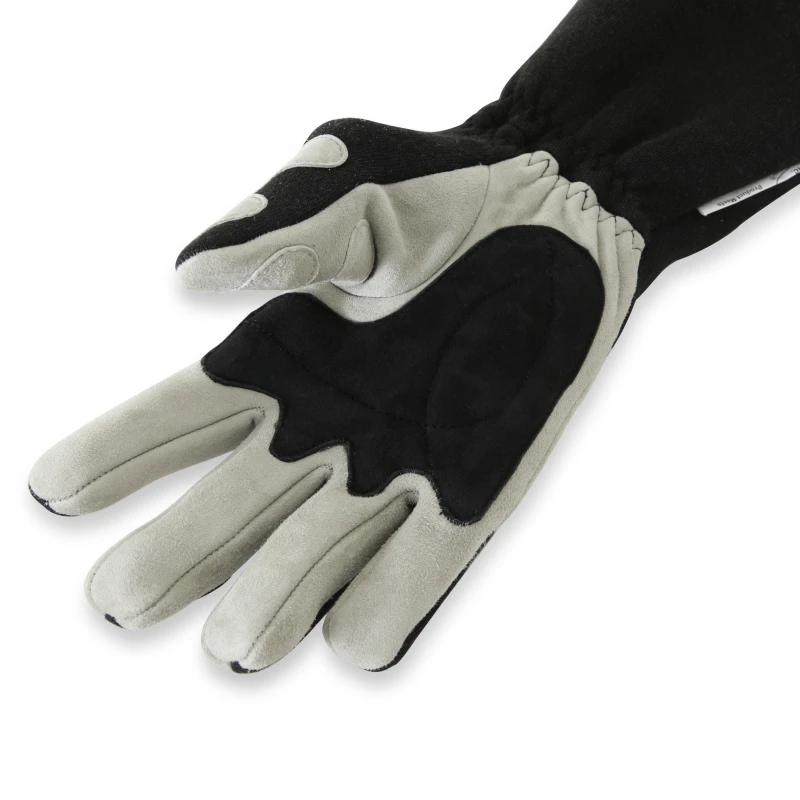 RaceQuip SFI-5 Gray/Black Large Long Angle Cut Glove