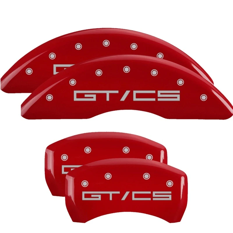 MGP 15-21 Ford Mustang GT/CS 4 Bremssattel-Abdeckungen Graviert Vorne & Hinten MGP Rot Finish Silber ch