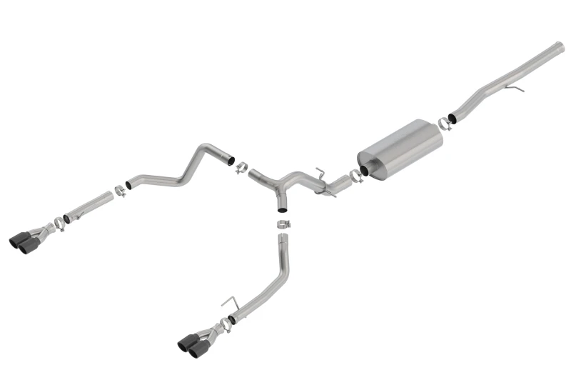 Borla 19 Chevrolet Silverado/GMC Sierra 1500 6.2L SS Touring Kat-Back-Auspuffanlage - Black Chrome Endrohre