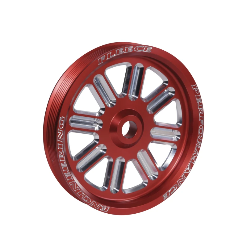 Fleece Performance Dodge Cummins Dual Pump Speichen-Riemenscheibe (für den Einsatz mit FPE Dual Pump Halter) Rot